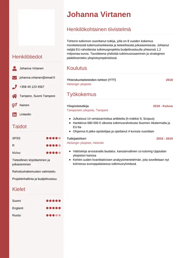 CV-pohja — Tyyli 10