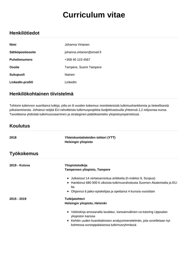 CV template Tyyli 12