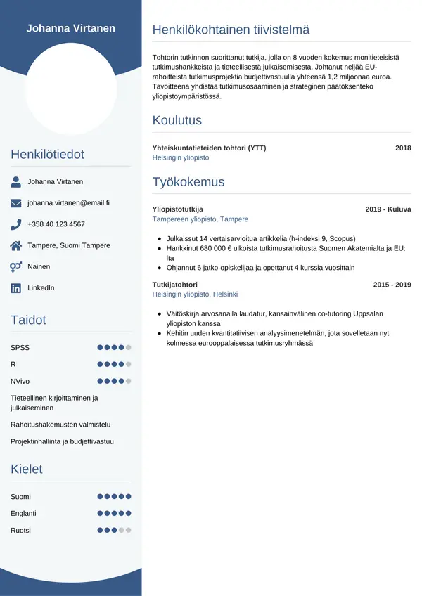 CV-pohja — Tyyli 4