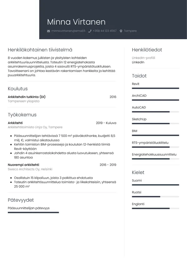 CV template Tyyli 1