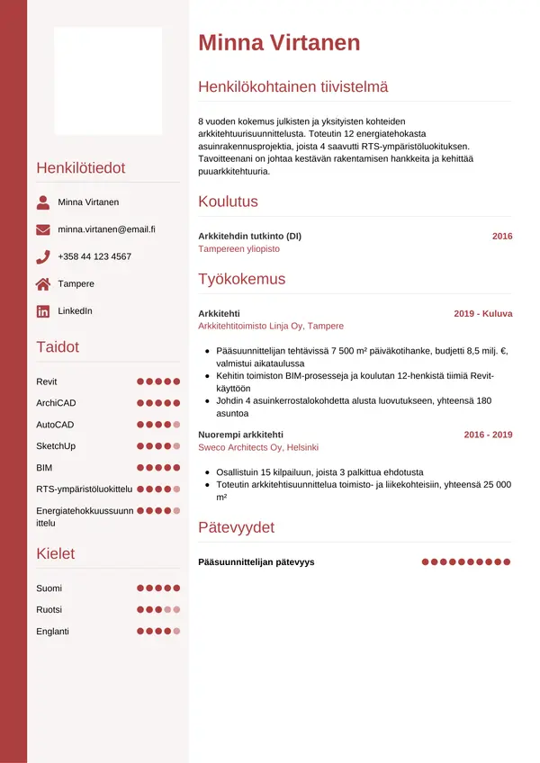 CV-pohja — Tyyli 10