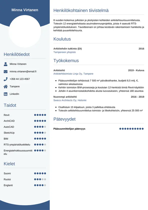 CV-pohja — Tyyli 4