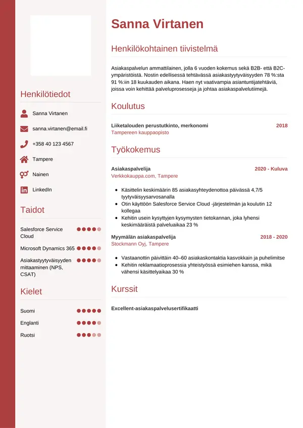 CV-pohja — Tyyli 10