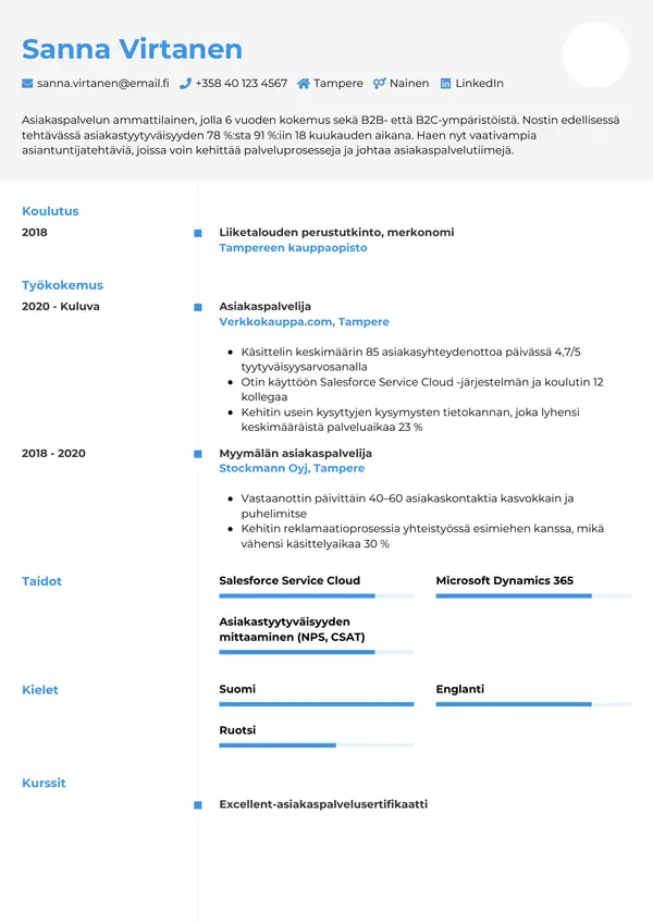 CV-pohja — Tyyli 2