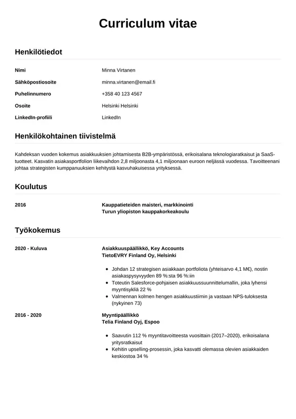 CV-pohja — Tyyli 12