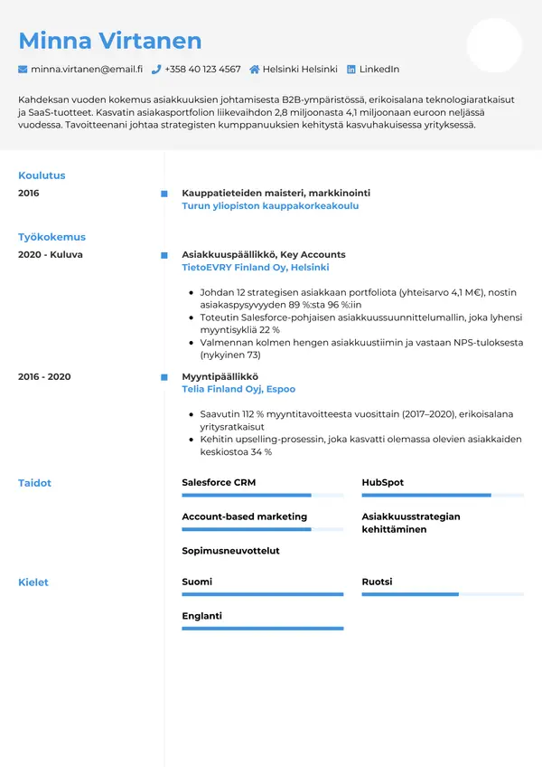 CV-pohja — Tyyli 2