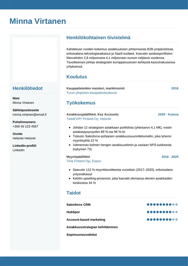 CV-pohja — Tyyli 9