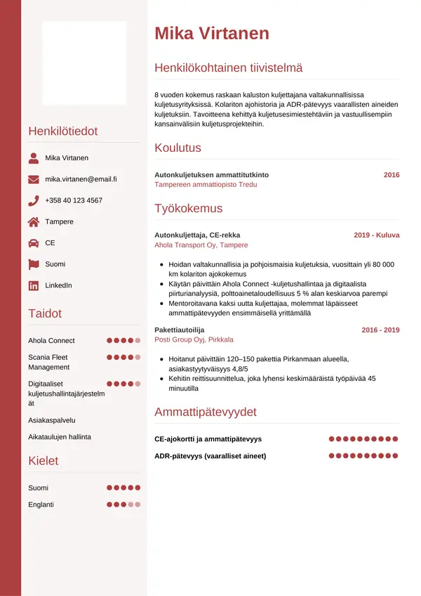 CV-pohja — Tyyli 10