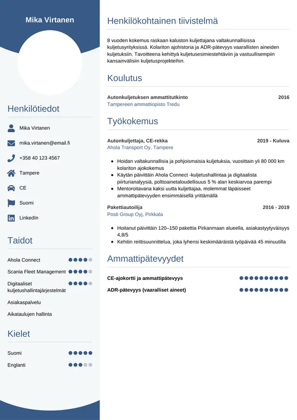 CV-pohja — Tyyli 4