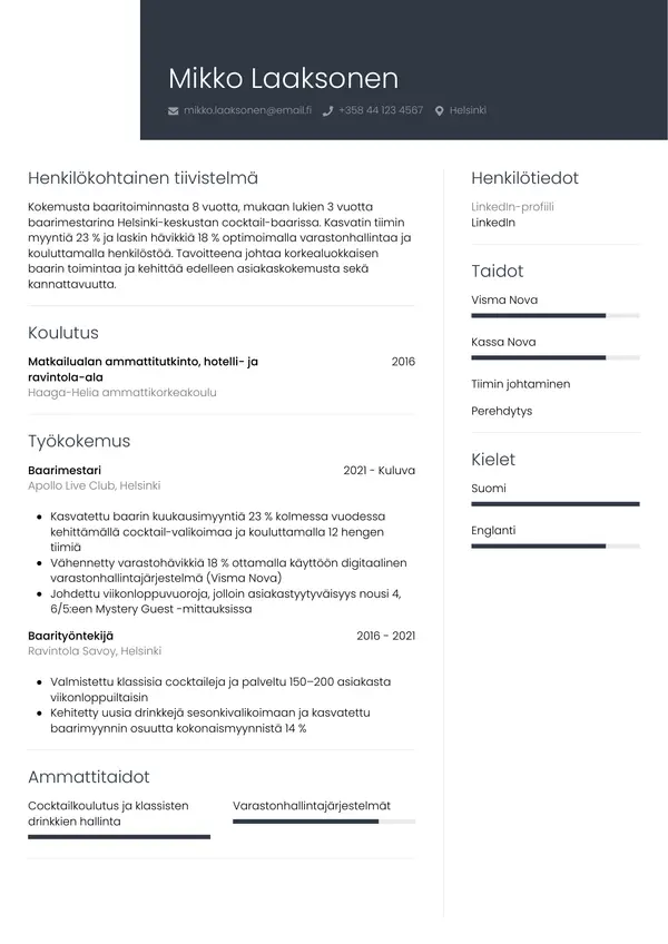 CV template Tyyli 1