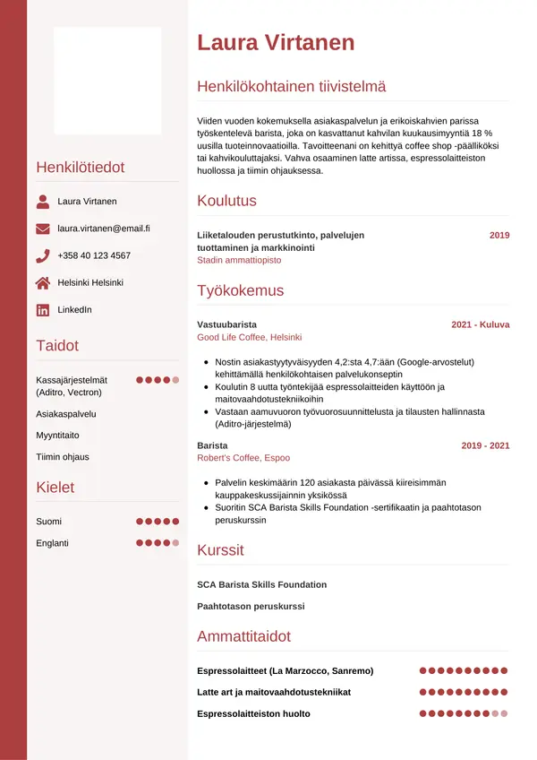 CV-pohja — Tyyli 10