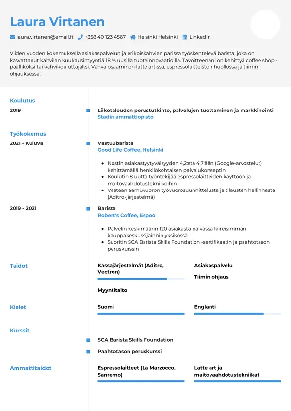 CV-pohja — Tyyli 2