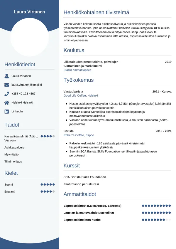 CV-pohja — Tyyli 4