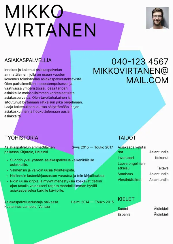 Cape Town CV-pohja — Tyyli 1