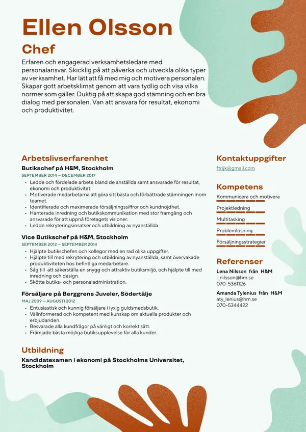 Chef CV-pohja — Tyyli 12