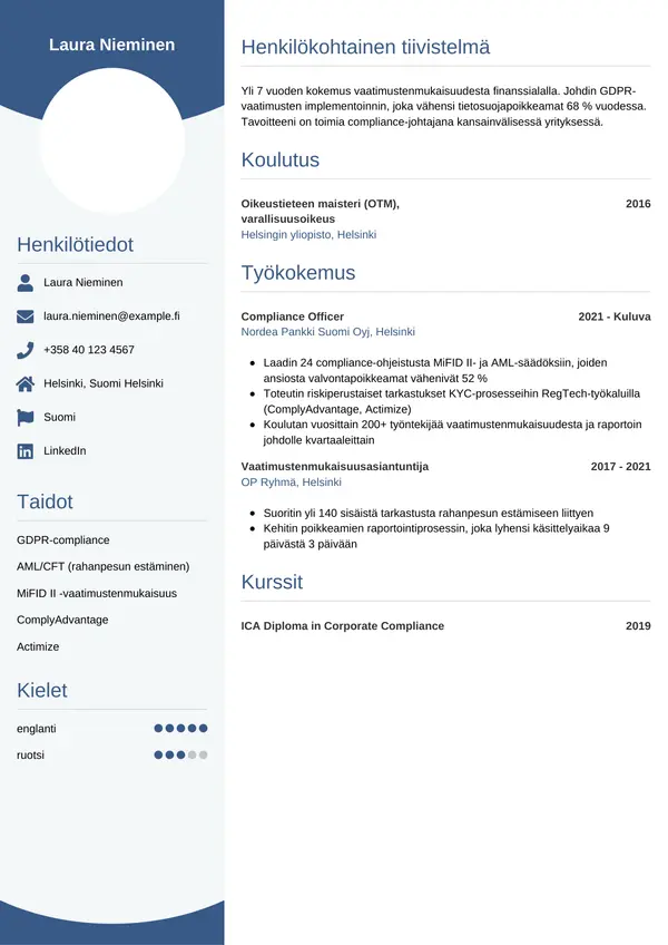 CV-pohja — Tyyli 4