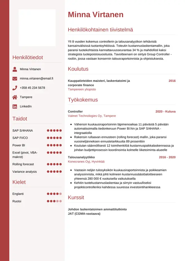 CV-pohja — Tyyli 10