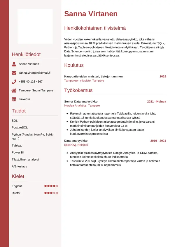 CV-pohja — Tyyli 10