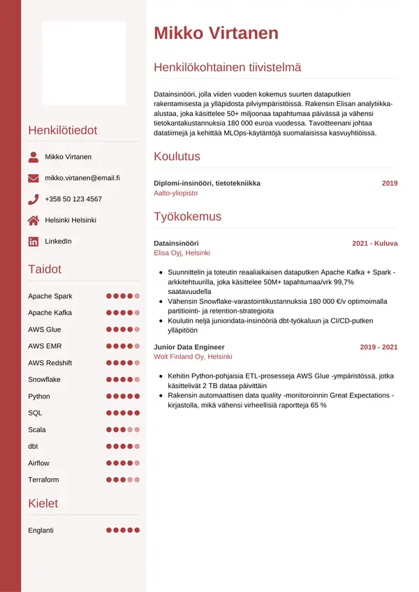 CV-pohja — Tyyli 10