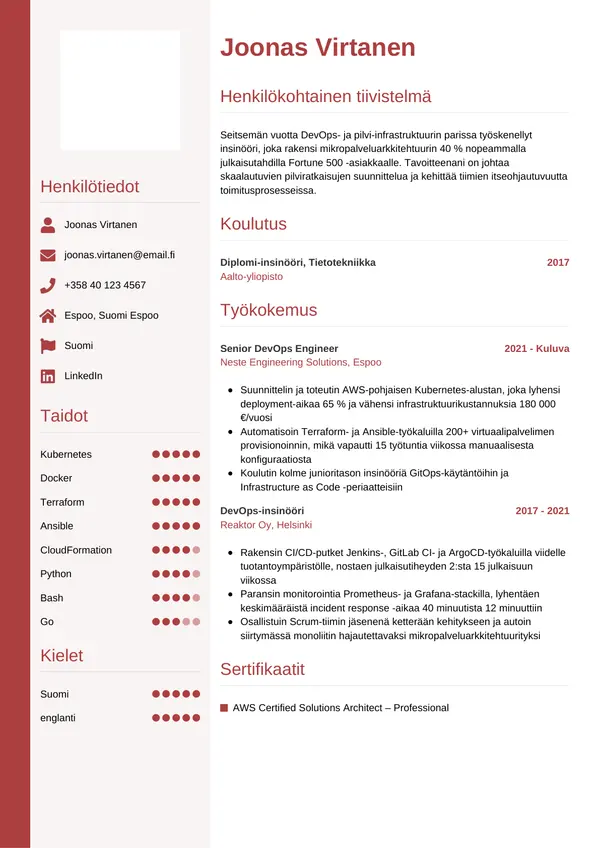 CV-pohja — Tyyli 10