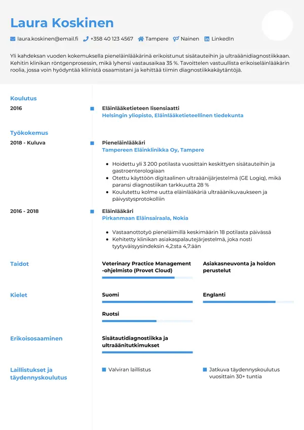 CV-pohja — Tyyli 2