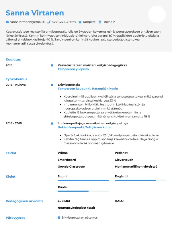 CV-pohja — Tyyli 2