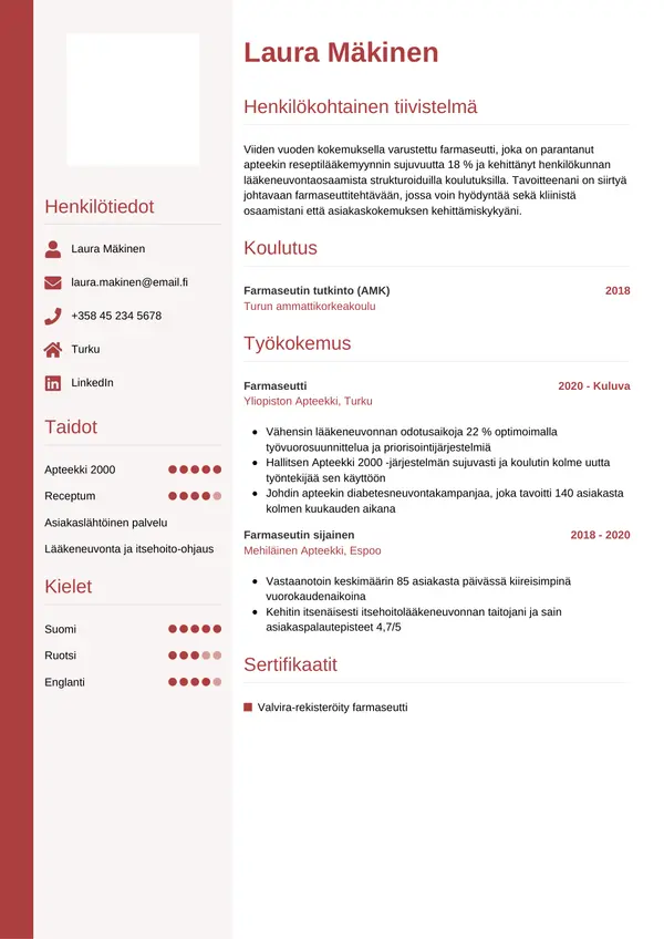 CV-pohja — Tyyli 10