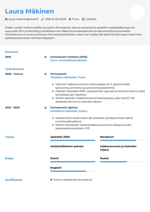 CV-pohja — Tyyli 2