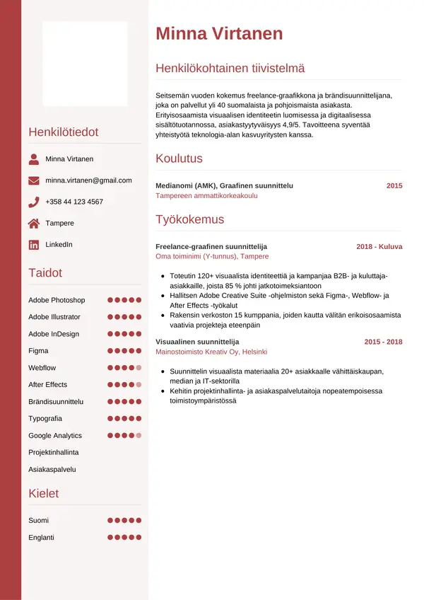 CV-pohja — Tyyli 10