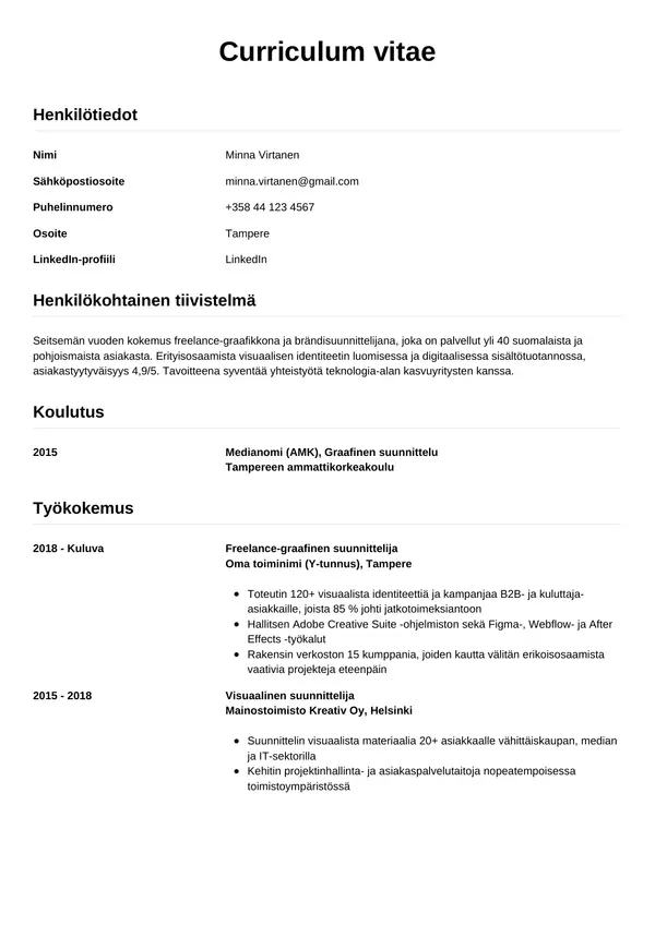 CV-pohja — Tyyli 12