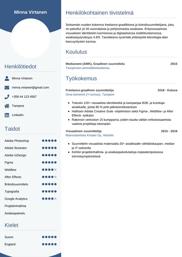 CV-pohja — Tyyli 4