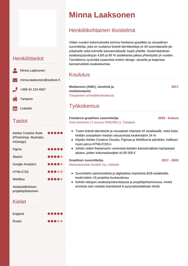 CV-pohja — Tyyli 10