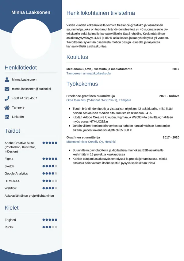 CV-pohja — Tyyli 4