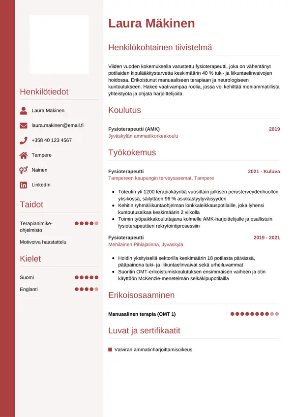 CV-pohja — Tyyli 10