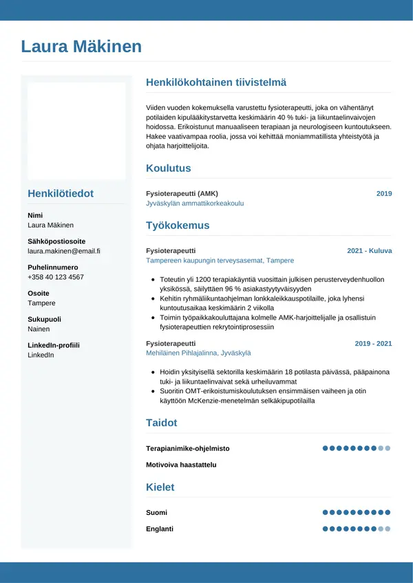 CV-pohja — Tyyli 9