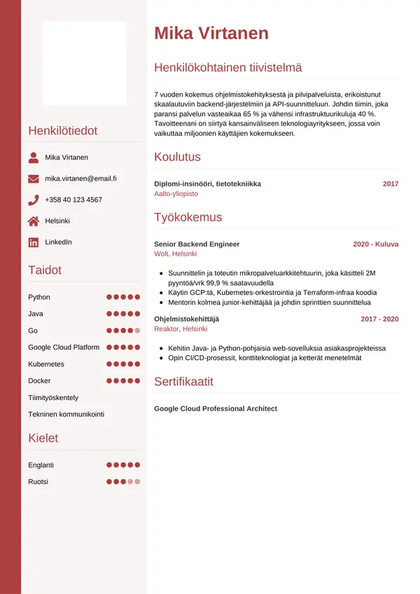 CV-pohja — Tyyli 10