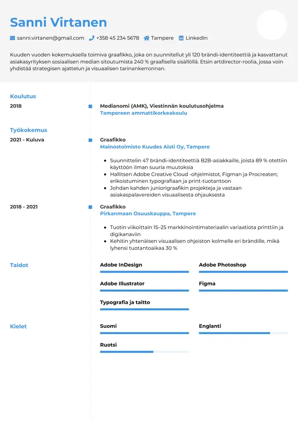 CV template Tyyli 2
