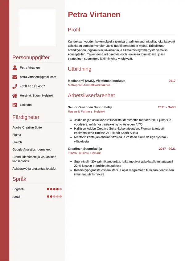 CV-pohja — Tyyli 10