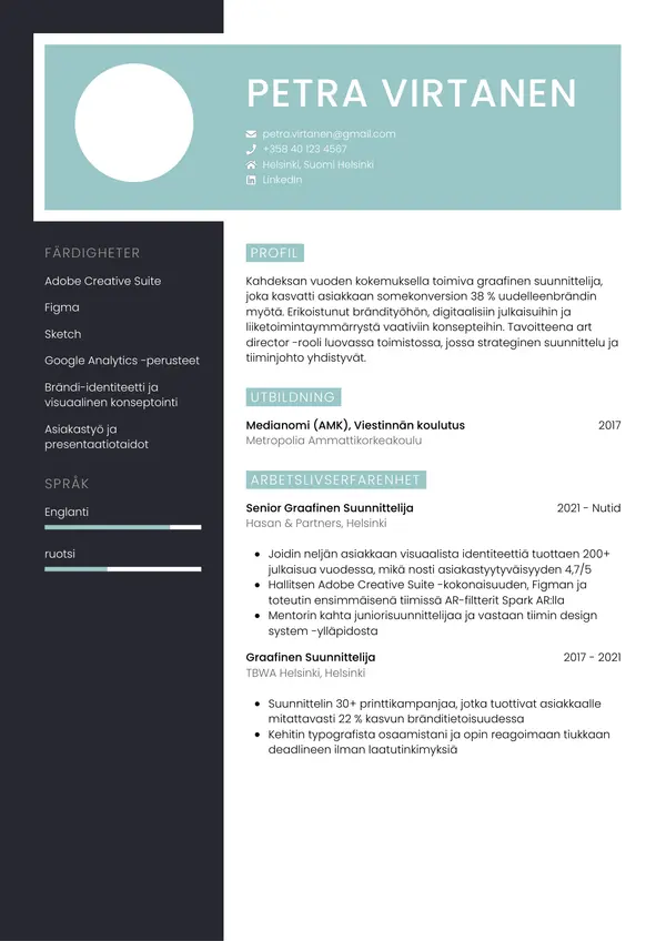 CV-pohja — Tyyli 3
