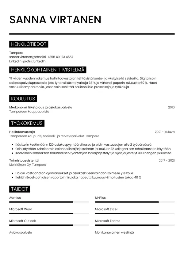 CV-pohja — Tyyli 11
