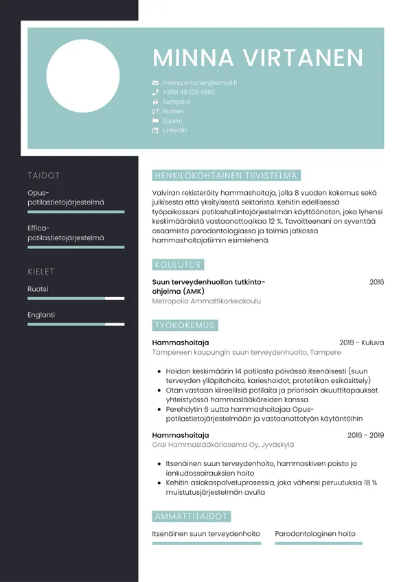 CV template Tyyli 3