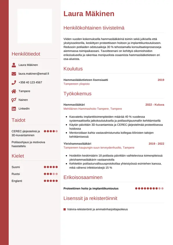 CV-pohja — Tyyli 10