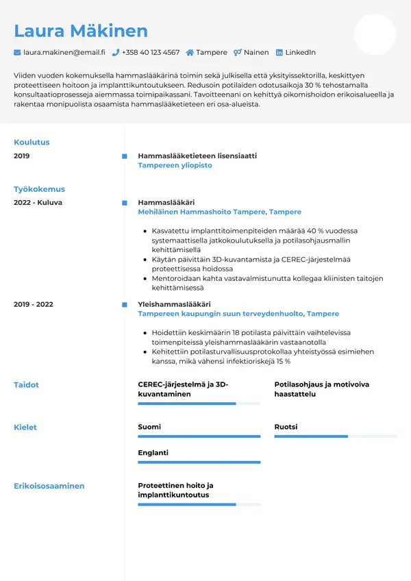 CV-pohja — Tyyli 2