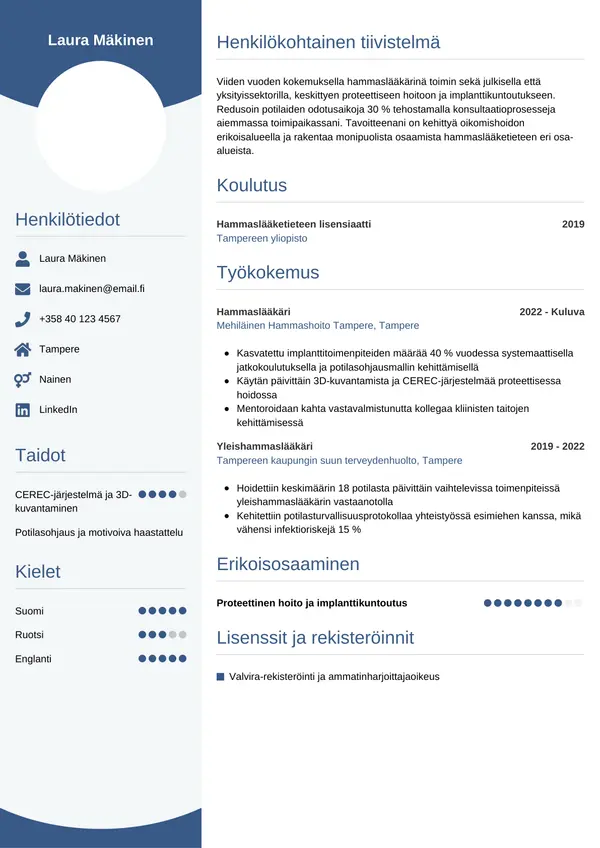 CV-pohja — Tyyli 4