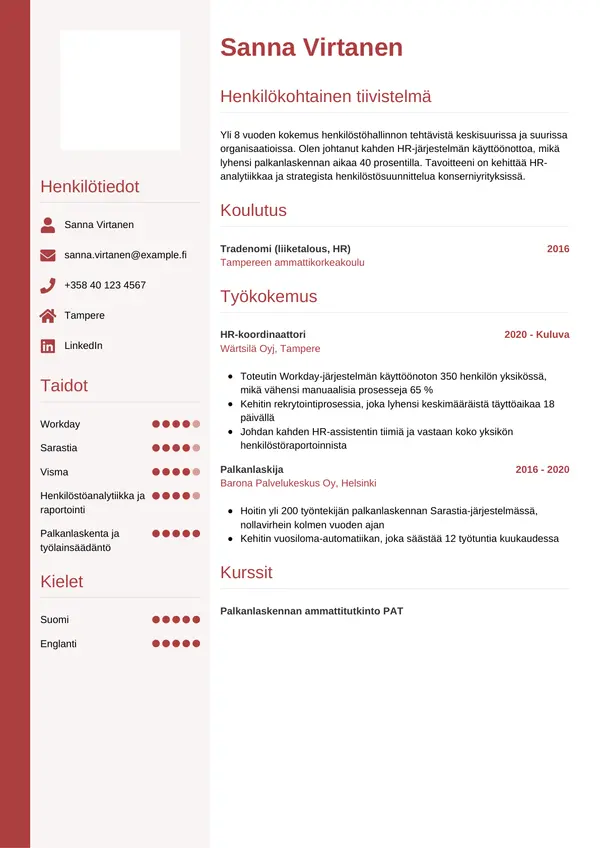 CV-pohja — Tyyli 10