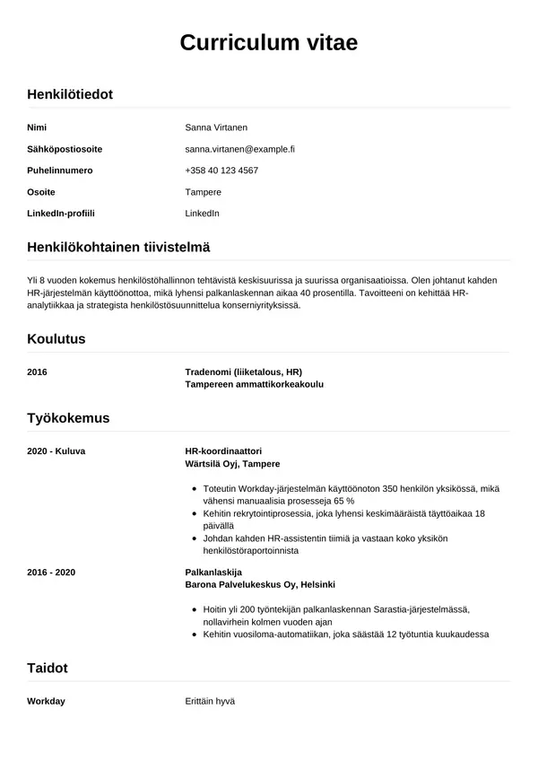 CV-pohja — Tyyli 12