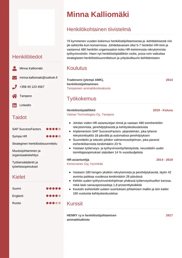 CV-pohja — Tyyli 10