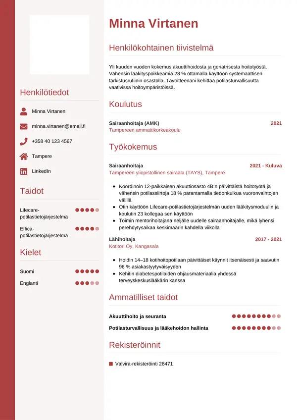 CV-pohja — Tyyli 10