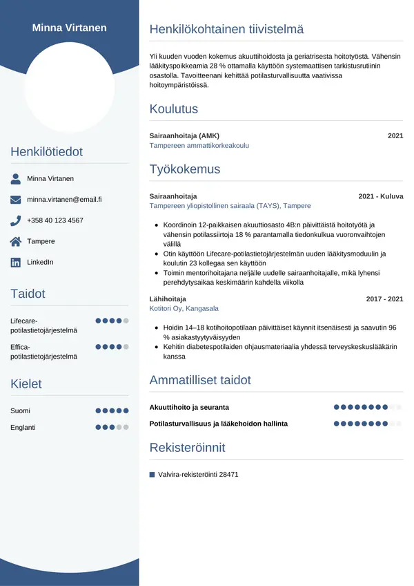 CV-pohja — Tyyli 4