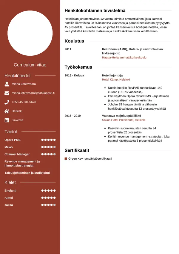 CV-pohja — Tyyli 5